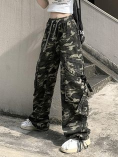 ⚡️Free Shipping 2022 Pocket Camo Print Baggy Casual Pants Green L under $42.00 in Pants at AnotherChill.com Online. Style: Casual/Street/Basics/Y2K/Sweet. Fabric Content: Cotton Blend. Fit Type: Slim fit. Neckline: U Neck. Sleeve Length: Long Sleeve. : These staple long sleeve tops made from comfy ribbed knit fabric, features patchwork design, with padded shoulders and seam detail along the bodice.. ✓2022 SUMMER OUTFITS. Check reviews and buy Pocket Camo Print Baggy Casual Pants today. Joggers Women, Camouflage Cargo Pants, Cotton Cargo Pants, Vintage Hip Hop, Women Y2k, Loose Trousers, Camo Pants, Baggy Pants, Baggy Pant