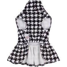 a black and white houndskin pattern dog dress