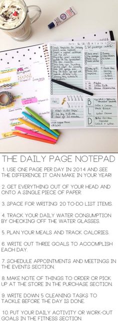 the daily face notepad is next to a cup of coffee and some pencils