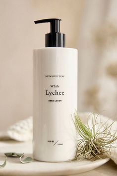 Scented with notes of sweet, floral lychee, this nourishing hand and body lotion is made in Provence exclusively for terrain. The bright lychee fragrance is free from floral or powdery undertones, while organic shea butter, aloe, and olive oil create an ultra-soft formulation to leave skin deeply moisturized. How to use: Apply generously to the hands and body for soft, moisturized skin. Key ingredients: organic shea butter extract, organic aloe leaf juice, organic olive oil Scent notes: Top: Lyc Organic Lotion, Butter Extract, Essential Oils Cleaning, Skincare Packaging, Beauty Products Photography, Facial Skin Care Routine, Organic Olive Oil, Aloe Leaf, Lotion Bottle