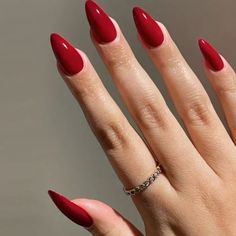 Press On Nails Red, White Almond Nails, May Nails, Red Acrylic Nails, Nagel Tips, Nails Red, Almond Shape, Jelly Nails, Nail Forms