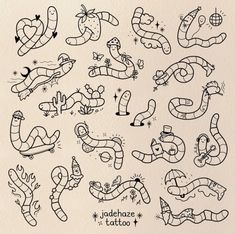 an image of snake tattoos drawn on paper