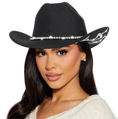 PRICES MAY VARY. 【Material】- The cowboy hat is made of polyester and felt.Each hat is crafted with care, using quality fabric material and rhinestones; The fine workmanship and lightweight design ensure the hat is both sturdy and comfortable to wear. 【Adjustable Size】: It is suitable for most women's head circumference, 22-22.8 inches/56-58 cm. There is an adjustable rope inside. You can adjust it to suit your head circumference.It is a perfect accessory for you to wear! 【Simple and fashionable Embellished Cowboy Hat, Disco Hat, Western Cowboy Hats, The Cowboy, Cowgirl Hats, Fancy Dresses Party, Cowboy Hat, Head Circumference, Wide Brimmed