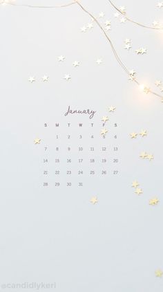 a wall calendar with stars on it