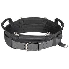 a black belt with metal buckles on it