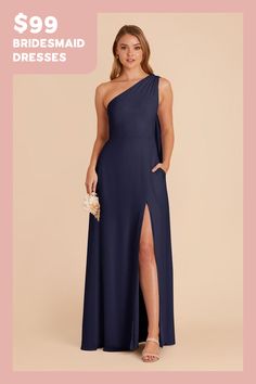 the bridesmaid dresses are $ 99 and have one side slit on each side