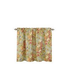 a curtain with floral print on it