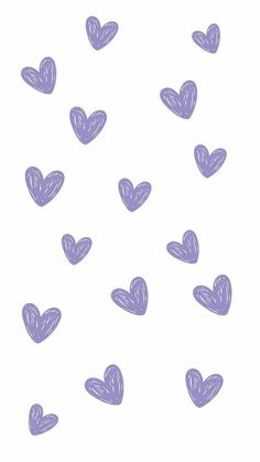 purple hearts drawn on white paper in the shape of heart shapes, with one being surrounded by