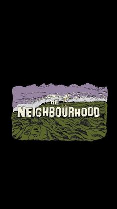 the neighborhood logo on a black background