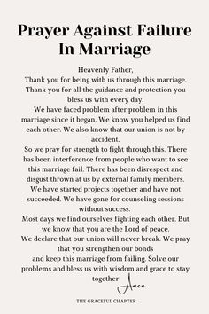 Prayer against failure in marriage Standing For My Marriage, Prayer For Marriage Strength, Declarations Over My Marriage, Prayer To Restore Marriage, Prayers For Separation Marriage, Marriage Prayer Intimacy, Quotes About Marriage Struggles