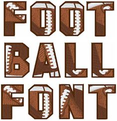 a football font with an image of a ball on the front and bottom letters below it