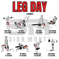 a poster showing how to do the leg day