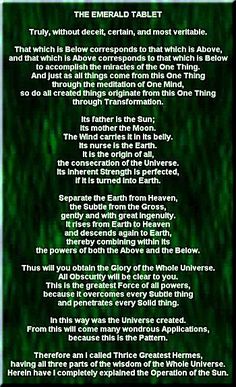 the emerald table poem with green background