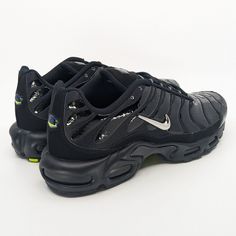 Nike Air Max Plus Chrome Black Low Retro Men's Size 10 New Deadstock Sneakers FJ2591-001 MSRP $190 Product Details:  *Inventory #: 02761 *Brand-new with original Nike Air shoebox. No shoebox lid/top. Replacement shoebox paper *Men's Size 10 (Women's Size 11.5; Youth Size 10Y)  *Made with premium materials *Style: FJ2591 001 *Colorway: Black/Metallic Silver/Volt Green/Concord *Shoebox Condition: Good/New  *Retails for $190+tax *100% Authentic Nike Air shoes Item Condition:  *As a seller, I'm not responsible for manufacturer flaws. Not every pair of shoes/shoebox from the manufacturer are perfect. The buyer assumes all responsibility in the event there are imperfections with the shoes/shoebox. What you see in the pictures is exactly what you will receive. Shipping Details:  *Shoebox will be Nike Air Max Plus Black, Air Shoes, Nike Air Shoes, Size 10 Women, Retro Men, Nike Air Max Plus, Air Max Plus, Retro Sneakers, New Sneakers