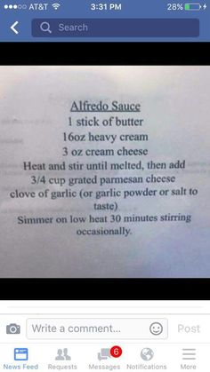 an image of a recipe on facebook with the caption's description below it