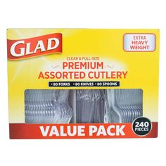 glad clear & full - use assorted cutlery value pack, 24 ctr