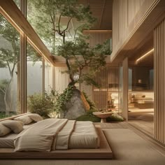 Zen suite meets summer vibes—self care spa day when? 🧘‍♀️🌱 - Eco-Friendly Japandi Style Hotel featuring Organic Architecture and Natural Materials located in the Heart of the Botanical Gardens. Inspired by Kengo Kuma 🎋 - #spadayeveryday #dreamhotel #earthyvibes #selfcaredays #kengokuma #japandidesign #hotelgoals #Organicarchitecture #luxuryspa #selfcareishealthcare #hotelliving #botanicalgarden Tuscan House Interior, Mediterranean Villa Design, Zen Courtyard, Self Care Spa Day, Mediterranean Style Interior, Backyard Garden Landscaping, Gardening Tattoo, Garden Landscaping Design, Architecture Courtyard