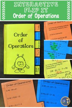 the order of operations worksheet for an interactive flip - it book with instructions