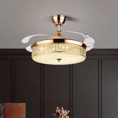 a modern ceiling light in a living room