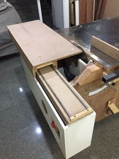 a workbench that is being worked on by someone