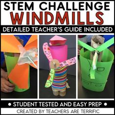 STEM Challenge Build a Windmill Engaging Engineering Activity | TPT Stem Activities Elementary 2nd Grade, Build A Windmill, Stem Projects Elementary, Easter Science, Kindergarten Stem, Elementary Stem Activities, Steam Challenges, Steam Ideas, Stem Classes