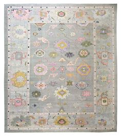 Handmade Oushak Rug Muted 8x10/9x12 Turkish Knot Area Rug Hand-Knotted Vintage Carpet Weaving, Accent Colors For Gray, Animal Illustration Art, Large Scale Floral, Rug Gallery, Over Size, Hand Woven Pillows, Oushak Rugs, Purple Rug