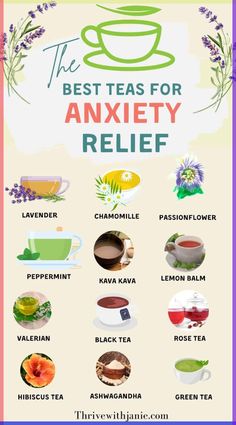 23 of the best essential oil recipes that are safe and easy to make for anyone suffering from anxiety or anxiety related issues. Teas To Drink, Teas For Headaches, Herbal Tea Blends, Healthy Food Motivation, Tea Benefits, Best Tea, Tea Blends