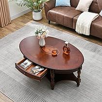 a living room with couches, coffee table and potted plant in the center