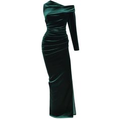 Embrace the allure of velvet this season with our emerald green maxi dress. The maxi length elongates the figure whilst our signature pleating and ruching cleverly flatters in all the right places. The style is stretch, pull on with a high side split, elevated further still with a seductive twist, drop shoulder detail. Captivate the room with your undeniable presence this party season.... All styles are made in the UK and are limited edition. Delicate machine wash at 30 degrees 90% Polyester 10% Spandex Green Ruched Maxi Dress For Gala, Green Ruched Evening Maxi Dress, Dark Green Evening Dress For Gala, Dark Green Gala Evening Dress, Elegant Green Velvet Evening Dress, Chic Green Velvet Dress, Elegant Dark Green Floor-length Maxi Dress, Green Velvet Formal Evening Dress, Green Velvet Dress For Formal Occasions