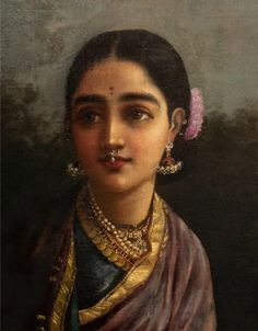 a painting of a woman with jewelry on her neck