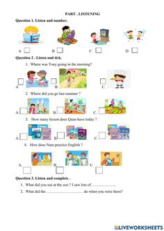 the worksheet for children's english speaking and reading with pictures on it