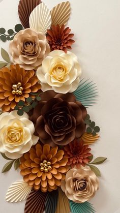 paper flowers arranged on top of each other