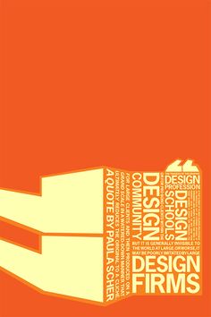 an orange poster with the words design firm on it