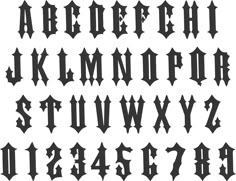 the letters and numbers are made up of black gothic type, with different font styles