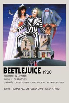 a movie poster for beetlejuice starring actors