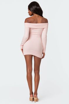 PRODUCT INFO Mini dress Long sleeves Criss cross folded neckline Knit fabric Polyester, Rayon Model wears size S Model height is 5'9 Item care: Wash with similar color Pink Long Sleeve Dress, Dress Long Sleeves, Swimwear Dress, Dress Inspo, Knit Mini Dress, Dress Long, S Models, Model Height, Things To Buy