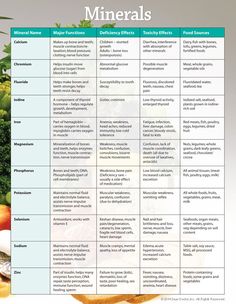 Vitamin And Mineral Chart, Mineral Chart, Vitamin Charts, Mineral Nutrition, Vitamin And Mineral, Nutrition Sportive, Vitamins For Kids, Bone Loss, Nutritional Deficiencies