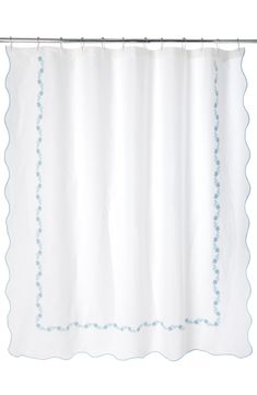 Bring a delicate cottagecore aesthetic to your bathroom with this scalloped linen shower curtain featuring an embroidered inset border of trailing flowers. 72" square 2.6 lb. 100% linen Machine wash, tumble dry Imported Scalloped Shower Curtain, Linen Shower Curtain, Trailing Flowers, My Bathroom, Cottagecore Aesthetic, Tumble Dryer, Shower Curtain, Best Gifts, Nordstrom