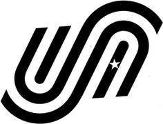 a black and white logo with the letter u in it's center, on a white background