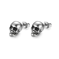 PRICES MAY VARY. Halloween Skull Earrings--These skull stud earrings add a touch of goth and punk flair to any outfit Sparkling Accents-- Adorned with dazzling crystals, the gold skulls catch the light beautifully Versatile Accessory--Suitable for Halloween or everyday wear, these earrings suit various styles Skull Stud Earrings--These goth jewelry will be a good choice for women,Halloween Day,Valentine's day,Christmas Day,Mother's day,Birthday,Anniversary,Graduation,Engagement or a particular p Stile Punk Rock, Crystal Skeleton, Punk Rock Style, Goth Earrings, Pierced Ear, Stud Earrings For Men, Gold Skull, Punk Vintage, Goth Jewelry