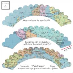 three maps with different shapes and sizes, including the location of major cities in each region