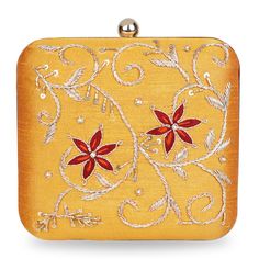 Radiate happiness like the fragrance of a flower by carrying our Fiore clutch bag, artistically embroidered with golden thread. Removable Sling Push Lock Closure Fabric over Metal Frame Synthetic Raw Silk lining Fits iPhone XS/8/7/6 Square-Big : 7 x 6.5 inches - Fits iPhone XS/XS Max/XR/8 Plus/8 Square-Small : 6.5 x 6.5 inches - Fits iPhone XS/8/7/6 Radiate Happiness, Faux Fur Purse, Bazaar Crafts, Envelope Purse, Fur Purse, Golden Thread, Online Lingerie, Party Clutch, Into The Night