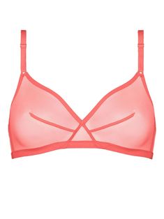 pink sheer adjustable spaghetti straps triangle cup rear hook and eye fastening Bra Items, Pink Sheer, Hook And Eye, Triangle Bra, Pink Bra, Nightwear, Spaghetti Strap, Spaghetti, Top Brands