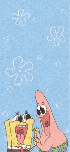 an image of spongebob and patrick in the water