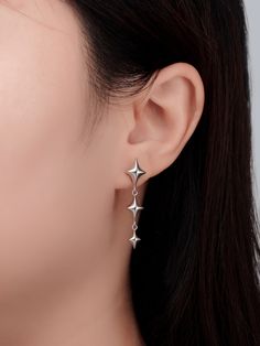 These earrings offer a sleek and modern design with a celestial twist, perfect for adding a touch of elegance to any outfit. The smooth, star-like shapes dangle gracefully, reflecting light with every movement. Reflecting Light, Signet Ring, Resin Jewelry, Ring Bracelet, Rings Statement, Modern Design, Twist, Sleek, Sterling Silver