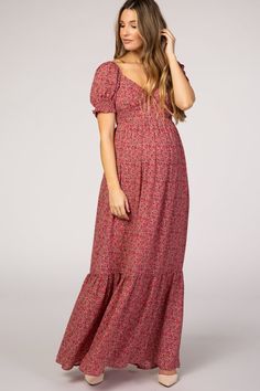 Pink Floral Puff Sleeve Maternity Maxi Dress – PinkBlush Pink Blush Maternity Dress, Maternity Dresses For Baby Shower, Maternity Maxi Dress, Casual Maternity, Stylish Mom, Maternity Maxi, Baby Shower Dresses, Photoshoot Dress, Pregnancy Maxi Dress