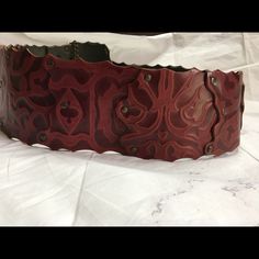 Red Leather Belt As Seen.. Leather Obi Belt, Okie Dokie, Obi Belt, Leather Belt, Red Leather, Belts, Women Accessories, Red, Leather