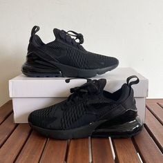 Brand New Nike Air Max 270 Size Women 6.5 Style:Ah6789-006 Color:Black ******* Please Take A Close Look Of All Pics And Video, You Will Get The Exact Pair Of Shoes Displayed In Pics. All Sales Are Final And I Don’t Accept Return! Thank You! Nike Shoes Air Max 270 Black, Nike Air Max 270 Women, Air Max 270 Women, Nike Air Max 270 Black, Nike 270, Black Athletic Shoes, Nike Classic Cortez, Nike Tennis Shoes, Nike Air Max For Women