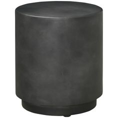 a black round stool on a white background