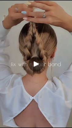 Quick Updo, Easy Bun Hairstyles For Long Hair, Hair Style Vedio, Easy Bun Hairstyles, Hair Braid Videos, Peinados Fáciles Para Cabello Corto